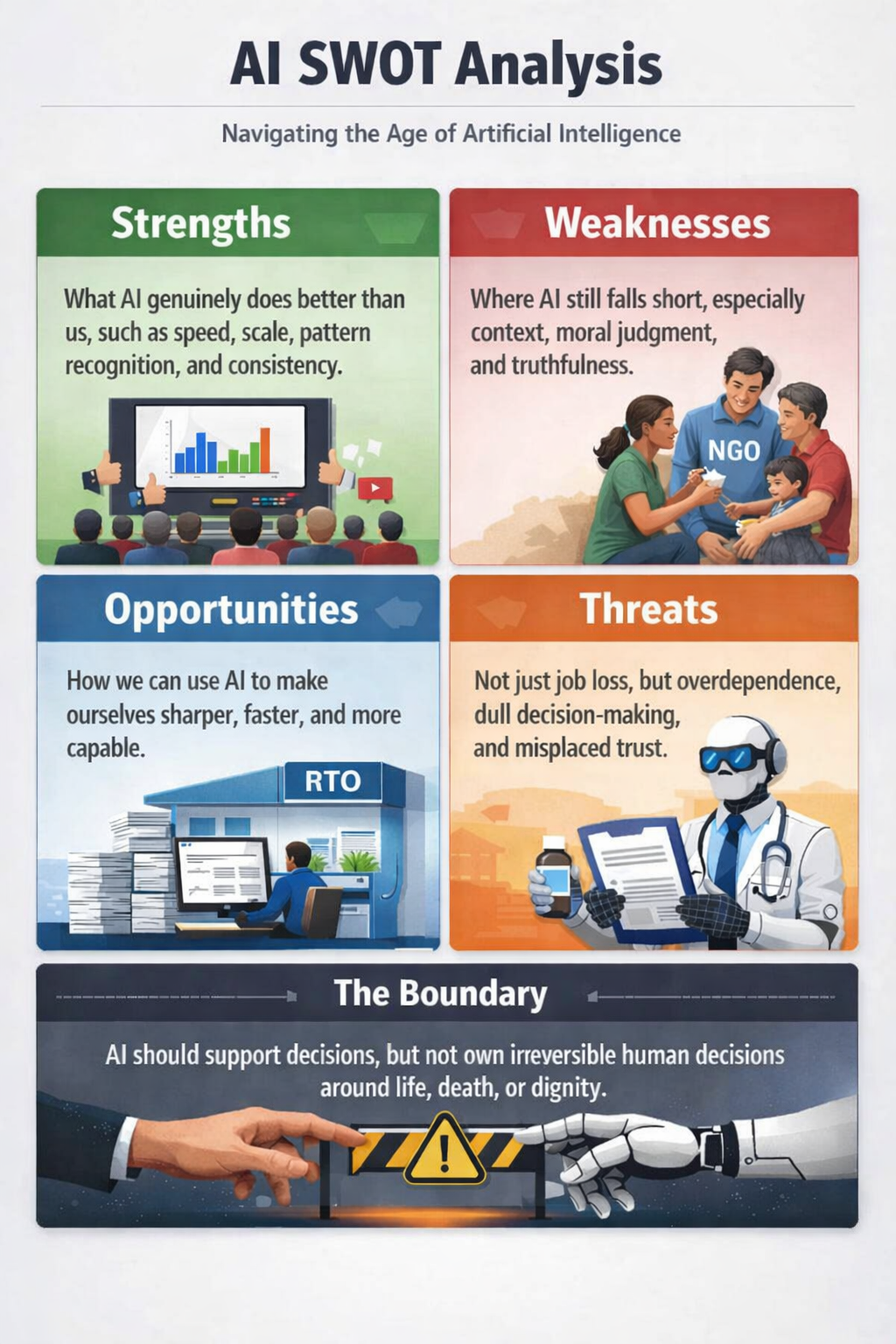 AI SWOT Analysis — Strengths, Weaknesses, Opportunities, Threats, and The Boundary